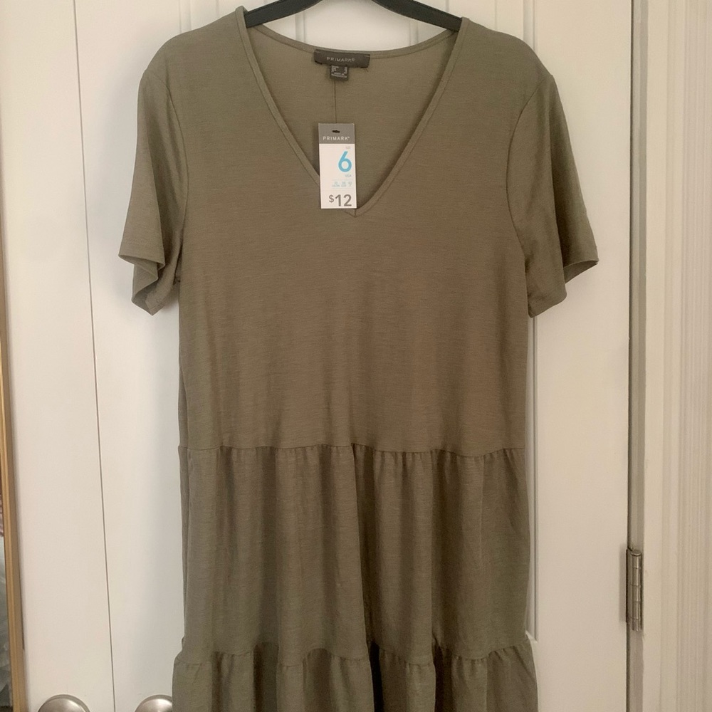 Primark Hunter green three tier dress